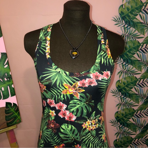 Zinzane Navy (or Black) Tropical Print Maxi Dress - Picture 6 of 8